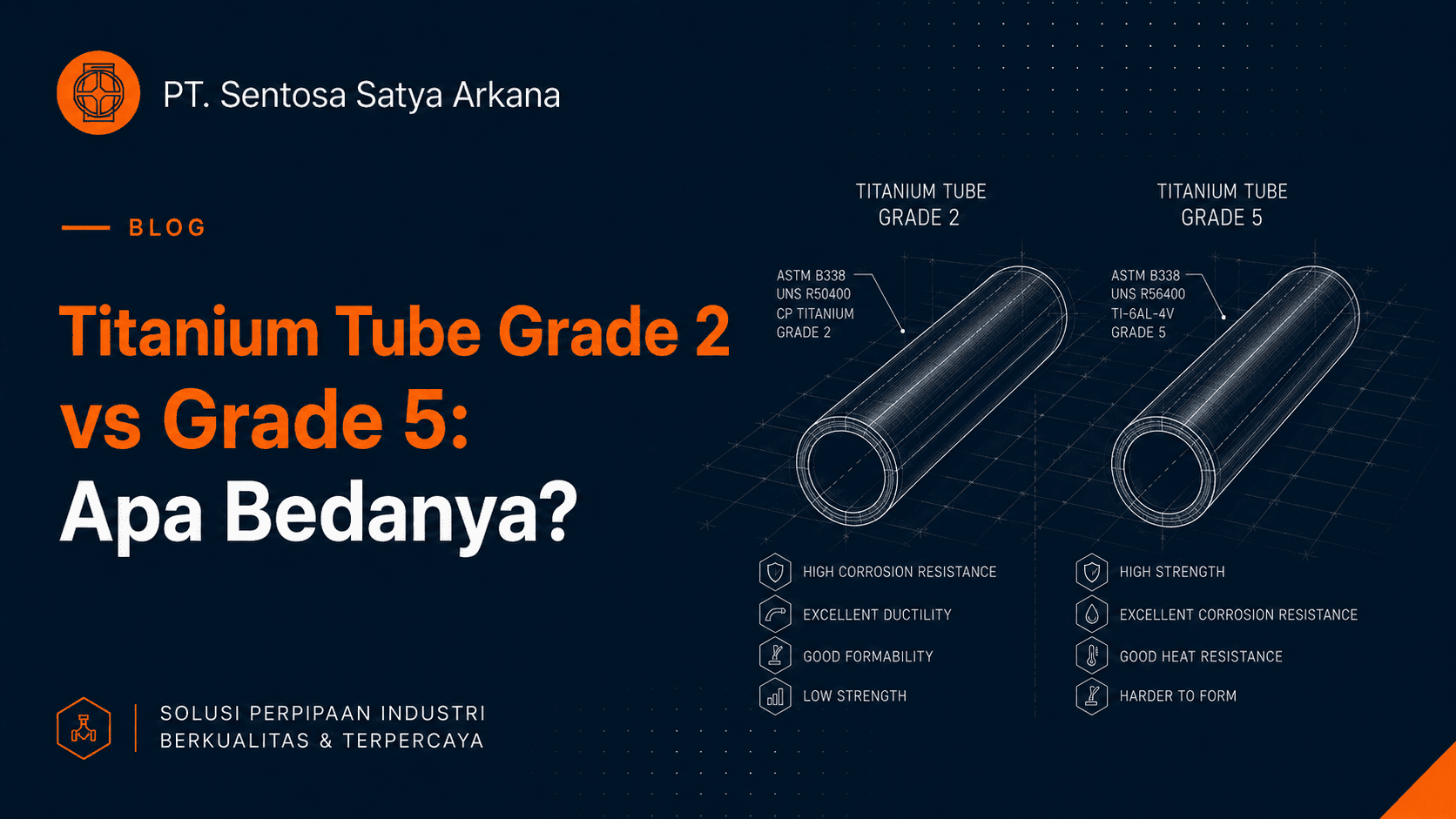 Titanium Tube Grade 2 vs Grade 5: Apa Bedanya?