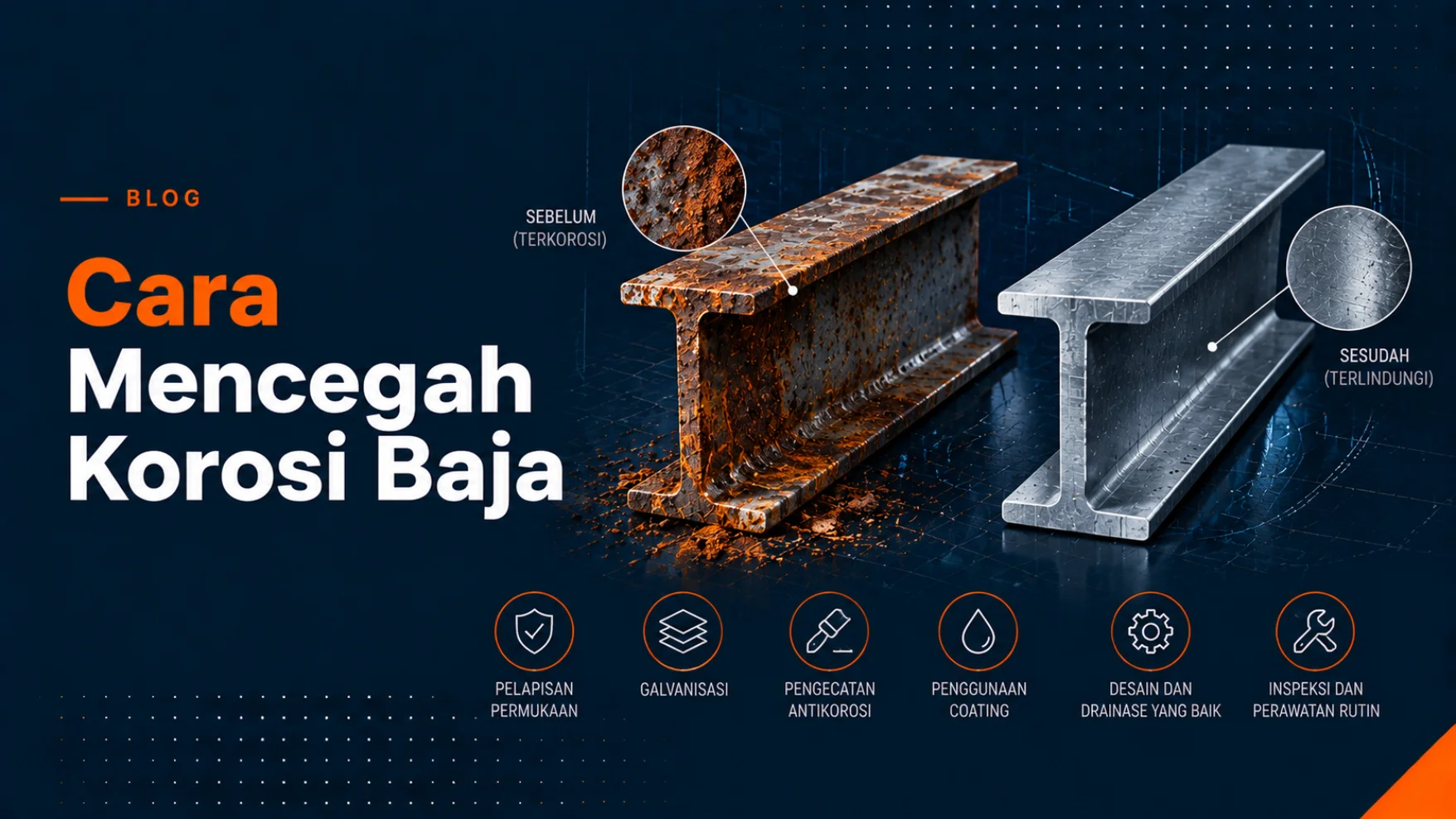 cara mencegah korosi baja